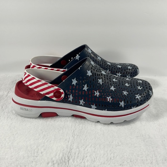 Skechers Shoes - Cali Gear Skechers Ultra Go Walk Red White and Blue Clogs Women's Sz 6